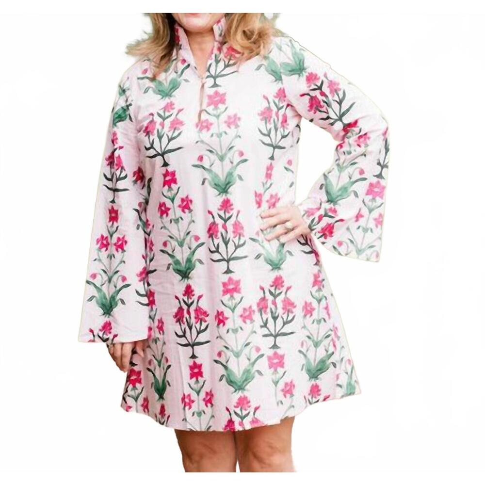 NEW HEART OF GRACE eloise mini caftan dress in rose d' iris